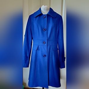 Kenneth Cole New York Cobalt Blue Wool Blend Pea Coat Women's sz 10
